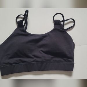 ETHOS womend sports bra black double strap bra size large new